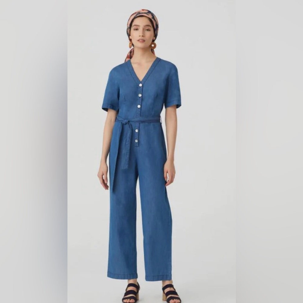 Nice Things Paloma Denim Button Suit Jumpsuit Size 40